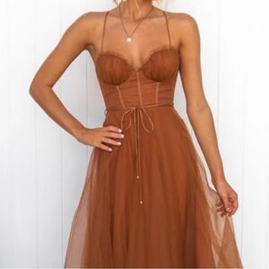 Princess Chiffon Maxi Dress (Rust)